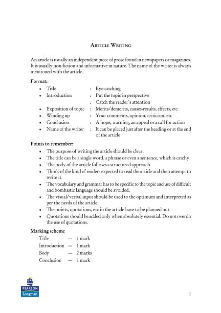 Article Writing.pdf - Pearson