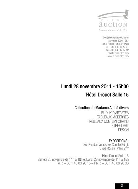 Catalogue de la vente - Camille Bürgi