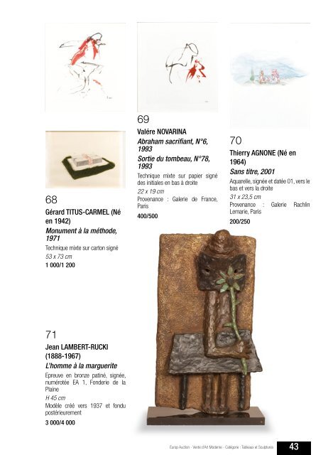 Catalogue de la vente - Camille Bürgi