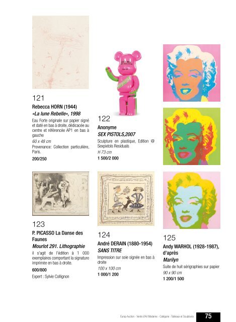 Catalogue de la vente - Camille Bürgi