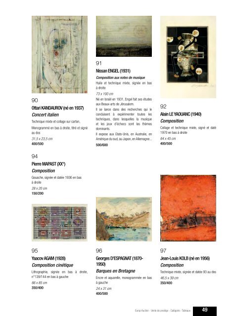 Catalogue de la vente - Camille Bürgi