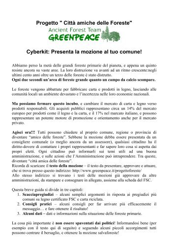 Progetto Amici delle Foreste - Greenpeace Italia