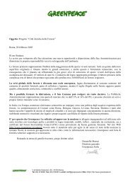 lettera - Greenpeace Italia