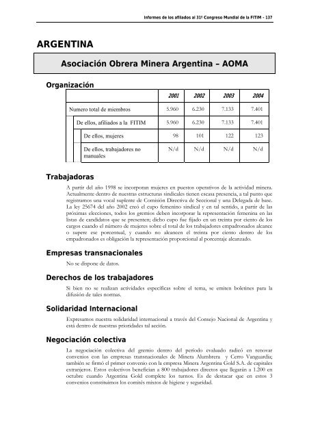 FederaciÃ³n Internacional de Trabajadores de las Industrias ...