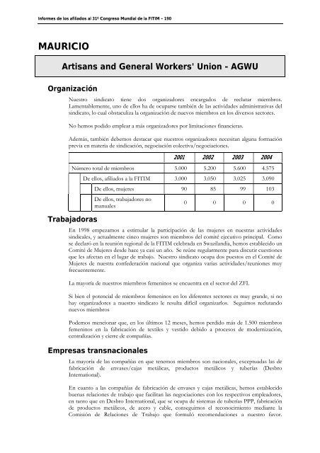 FederaciÃ³n Internacional de Trabajadores de las Industrias ...