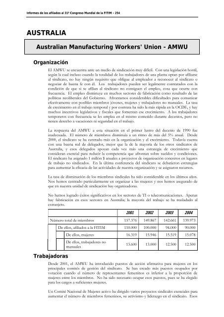 FederaciÃ³n Internacional de Trabajadores de las Industrias ...