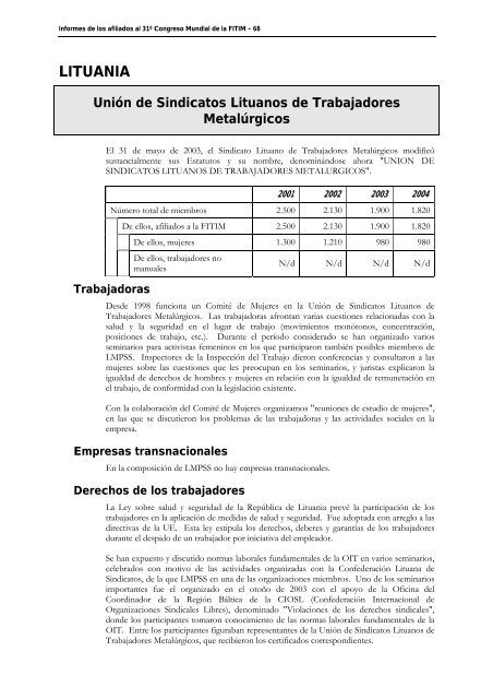 FederaciÃ³n Internacional de Trabajadores de las Industrias ...