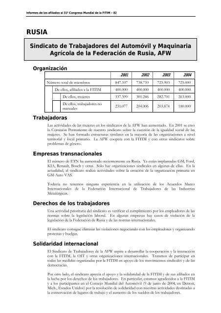 FederaciÃ³n Internacional de Trabajadores de las Industrias ...