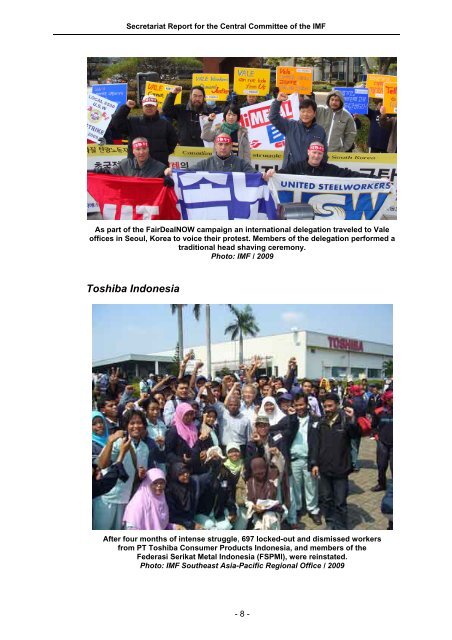 Secretariat Report 2011 (pdf) - International Metalworkers' Federation