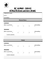 athlete evaluation form - BC Alpine