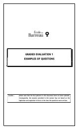 graded evaluation 1 examples of questions - L'Ãcole du Barreau