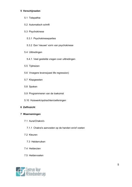 CURSUS PARAPSYCHOLOGIE - Ondernemersschool