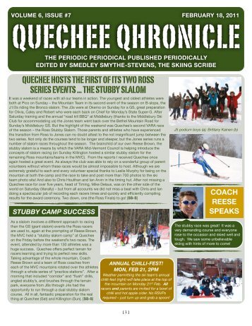 Volume 6 Issue 7 - Quechee Ski Team