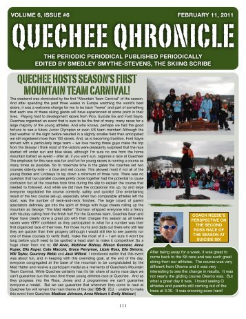 Volume 6 Issue 6 - Quechee Ski Team