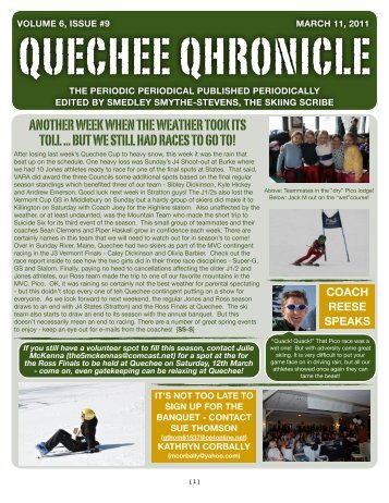 Volume 6 Issue 9 - Quechee Ski Team