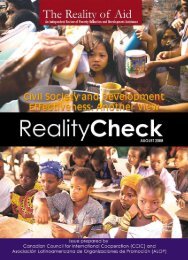 Civil Society and Development Effectiveness - Reality of Aid