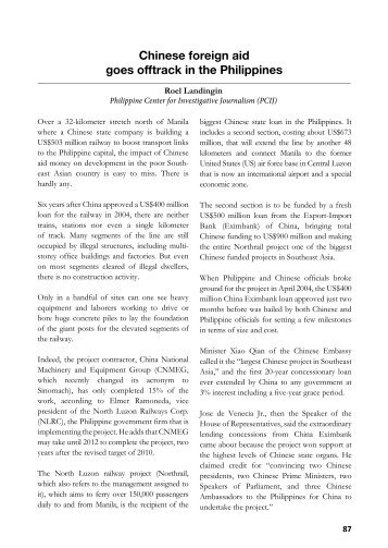 Chinese foreign aid goes offtrack in the Philippines - Reality of Aid