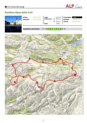 Fernwanderweg Rundtour Alpen Adria Trail - Region Villach