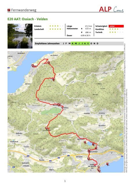 Fernwanderweg E20 AAT: Ossiach - Velden - Region Villach