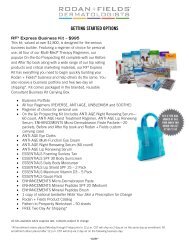 GETTING STARTED OPTIONS - Rodan + Fields