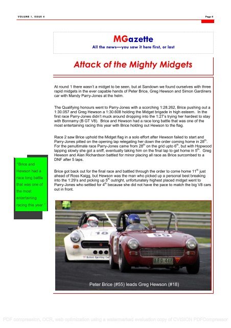 Issue 5 - MG Racing