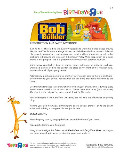 Introduction And Party Invitations Toys R Us Birthday Club