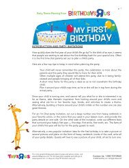 introduction and party invitations - Toys R Us Birthday Club