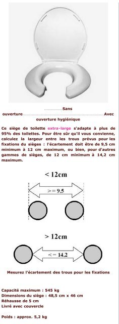 SiÃ¨ge toilettes WC pour personne obese 545 kg - Hacavie