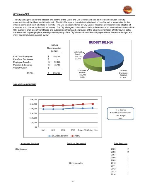 2013/14 Recommended Budget - City of St. George