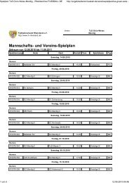 Mannschafts- und Vereins-Spielplan - SG Eintracht Mendig/Bell