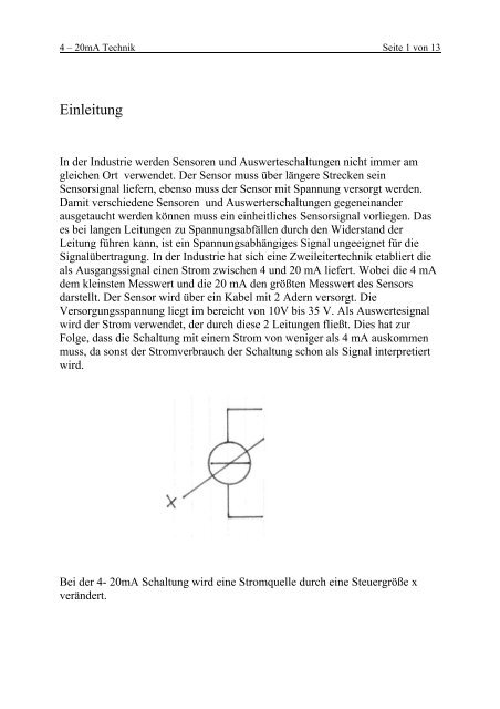 4 - 20 mA Technik - Sgersing.de