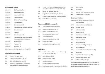 Programm Schulfest - Stefan-George-Gymnasium