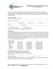 Membership Application Form - Society for German Genealogy in ...