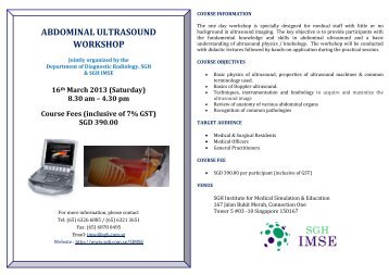 Abdominal Ultrasound Workshop - Singapore General Hospital
