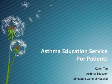 Asthma Education Service For Patients - Singapore General Hospital