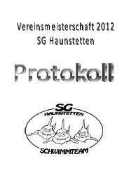 Protokoll Vereinsmeisterschaft 2012 - SG Haunstetten