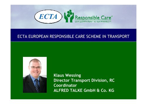 Klaus Wessing Director Transport Division, RC Coordinator - Cefic