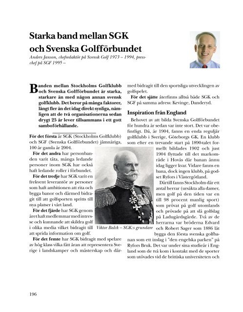 Starka band mellan SGK och Svenska GolffÃ¶rbundet - Stockholms ...