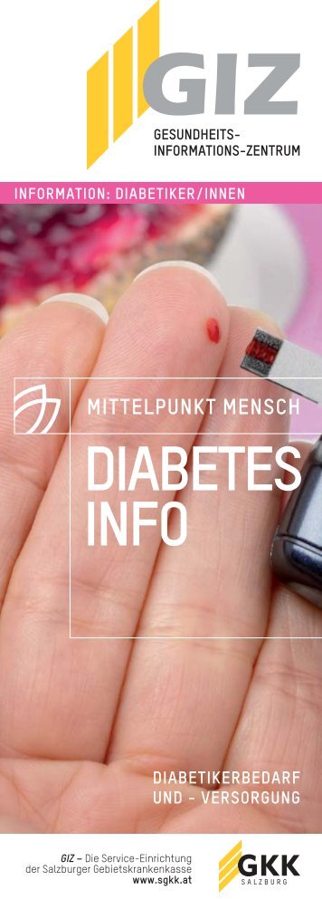 Folder Diabetesinfo - bei der Salzburger Gebietskrankenkasse