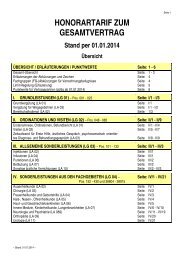 Honorartarif - bei der Salzburger Gebietskrankenkasse