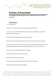 Articles of Association - Society for General Microbiology