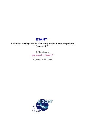 a Matlab package for phased array beam shape inspection