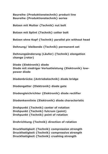 Extract and review: dictionary mechanical engineering /mechanics /production engineering/ metallurgy german-english - woerterbuch maschinenbau