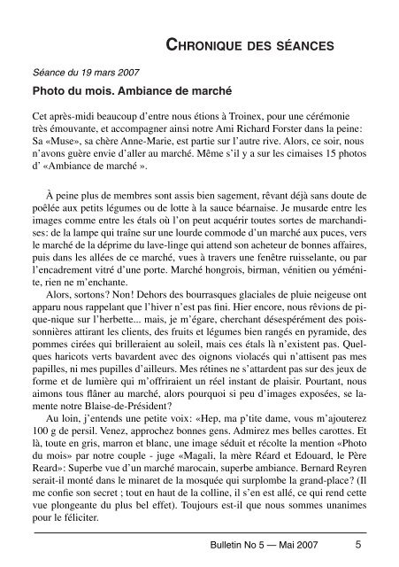 Bulletin - SociÃ©tÃ© Genevoise de Photographie