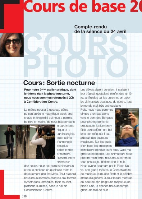 Cours - SociÃ©tÃ© Genevoise de Photographie