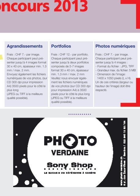 Cours - SociÃ©tÃ© Genevoise de Photographie