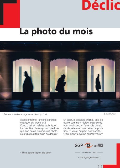 Cours - SociÃ©tÃ© Genevoise de Photographie