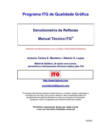 Programa ITG de Qualidade GrÃ¡fica Densitometria ... - Sgrafico.com.br