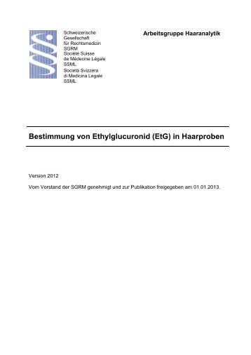 Bestimmung von Ethylglucuronid (EtG) in Haarproben - SGRM