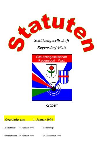 Statuten der SGRW als PDF-File - Schützengesellschaft Regensdorf ...
